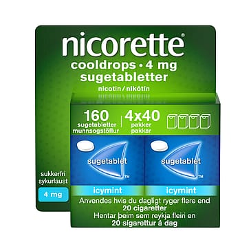 Nicorette® Sugetablet Cooldrops Icymint 4 mg 160 stk