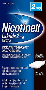 Nicotinell Lakrids Tyggegummi 2 mg 24 stk